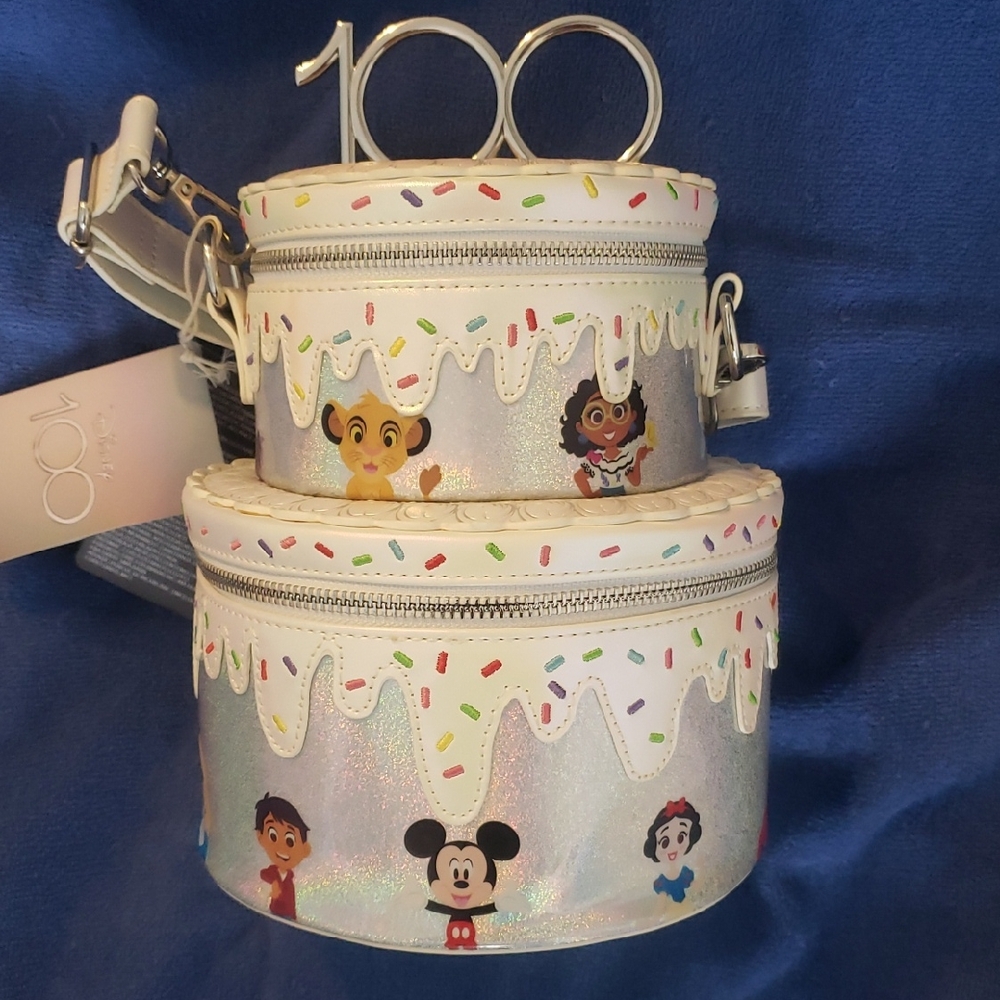 Disney White Iridescent Sprinkle Double Satchel Bag
